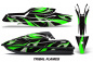 Preview: Tribal Flames Hintergrund = Schwarz, Designfarbe = Grün für Kawasaki SX-R SXR JS1500 2017-2022