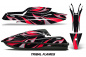 Preview: Tribal Flames Hintergrund = Schwarz, Designfarbe = Rot für Kawasaki SX-R SXR JS1500 2017-2022