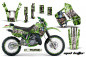 Preview: Mad Hatter Hintergrund = Grün, Designfarbe = Silber mit Nummernfeldern für Kawasaki KDX200 1989-1994