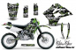 Preview: SilverStar - Silverhaze Hintergrund = Schwarz, Designfarbe = Grün ohne Nummernfeldern für Kawasaki KDX200 1995-2006
