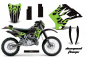 Preview: Diamond Flames Hintergrund = Schwarz, Designfarbe = Grün mit Nummernfeldern für Kawasaki KDX200 1995-2006