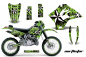 Preview: Northstar Hintergrund = Grün, Designfarbe = Weiß mit Nummernfeldern für Kawasaki KDX200 1995-2006
