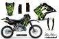 Preview: SilverStar - Reloaded Hintergrund = Schwarz, Designfarbe = Grün mit Nummernfeldern für Kawasaki KDX200 1995-2006