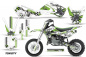Preview: Toxicity Background = White, Design color = Green with number plates for Kawasaki KLX110 2002-2009