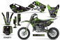 Preview: Toxicity Background = Black, Design color = Green with number plates for Kawasaki KLX110 2002-2009