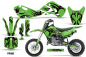 Preview: Tribe Background = Green, Design color = Black with number plates for Kawasaki KLX110 2002-2009