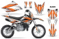 Preview: Slash Background = White, Design color = Orange with number plates for Kawasaki KLX110 2010-2021