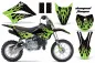Preview: Diamond Flames Hintergrund = Schwarz, Designfarbe = Grün mit Nummernfeldern für Kawasaki KLX110 2010-2021