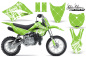 Preview: SilverStar - Reloaded Background = Green, Design color = White with number plates for Kawasaki KLX110 2010-2021