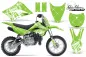 Preview: SilverStar - Reloaded Hintergrund = Grün, Designfarbe = Weiß mit Nummernfeldern für Kawasaki KLX110 2010-2021