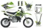 Preview: Toxicity Hintergrund = Weiß, Designfarbe = Grün mit Nummernfeldern für Kawasaki KLX110 2010-2021