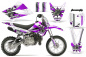 Preview: Toxicity Background = White, Design color = Purple with number plates for Kawasaki KLX110 2010-2021