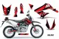 Preview: In Line Hintergrund = Schwarz, Designfarbe = Rot ohne Nummernfeldern für Kawasaki KLX125 D-Tracker 2010-2016