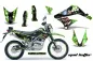 Preview: Mad Hatter Hintergrund = Grün, Designfarbe = Schwarz mit Nummernfeldern für Kawasaki KLX125 D-Tracker 2010-2016