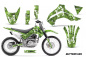 Preview: Butterfly Hintergrund = Grün, Designfarbe = Weiß ohne Nummernfeldern für Kawasaki KLX140 2008-2019