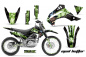 Preview: Mad Hatter Hintergrund = Schwarz, Designfarbe = Grün mit Nummernfeldern für Kawasaki KLX140 2008-2019