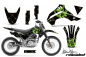 Preview: SilverStar - Reloaded Hintergrund = Schwarz, Designfarbe = Grün mit Nummernfeldern für Kawasaki KLX140 2008-2019