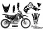 Preview: SilverStar - Reloaded Hintergrund = Schwarz, Designfarbe = Weiß mit Nummernfeldern für Kawasaki KLX140 2008-2019