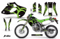 Preview: Tribe Hintergrund = Schwarz, Designfarbe = Grün ohne Nummernfeldern für Kawasaki KLX250 1998-2003