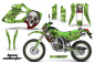 Preview: Bone Collector Grün mit Nummernfeldern für Kawasaki KLX250 1998-2003