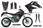 Preview: Butterfly Hintergrund = Schwarz, Designfarbe = Schwarz ohne Nummernfeldern für Kawasaki KLX250 2004-2007