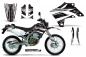 Preview: Contender Hintergrund = Schwarz, Designfarbe = Weiß ohne Nummernfeldern für Kawasaki KLX250 2004-2007