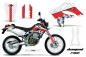 Preview: Diamond Race Hintergrund = Weiß, Designfarbe = Rot ohne Nummernfeldern für Kawasaki KLX250 2004-2007