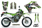 Preview: Mad Hatter Hintergrund = Grün, Designfarbe = Silber ohne Nummernfeldern für Kawasaki KLX250 2004-2007