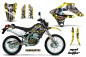 Preview: Mad-Hatter Hintergrund = Gelb, Designfarbe = Silber ohne Nummernfeldern für Kawasaki KLX250 2004-2007