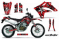 Preview: Northstar Hintergrund = Rot, Designfarbe = Weiß ohne Nummernfeldern für Kawasaki KLX250 2004-2007