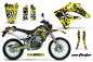 Preview: Northstar Hintergrund = Gelb, Designfarbe = Weiß ohne Nummernfeldern für Kawasaki KLX250 2004-2007