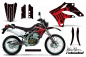 Preview: SilverStar - Reloaded Hintergrund = Schwarz, Designfarbe = Rot ohne Nummernfeldern für Kawasaki KLX250 2004-2007