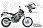 Preview: SilverStar - Reloaded Hintergrund = Weiß, Designfarbe = Schwarz ohne Nummernfeldern für Kawasaki KLX250 2004-2007