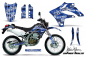 Preview: SilverStar - Silverhaze Hintergrund = Blau, Designfarbe = Weiß ohne Nummernfeldern für Kawasaki KLX250 2004-2007