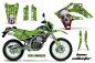 Preview: Bone Collector Grün mit Nummernfeldern für Kawasaki KLX250 2004-2007