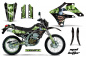 Preview: Mad-Hatter Hintergrund = Schwarz, Designfarbe = Grün mit Nummernfeldern für Kawasaki KLX250 2004-2007