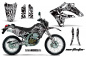 Preview: Northstar Hintergrund = Silber, Designfarbe = Weiß mir Nummernfeldern für Kawasaki KLX250 2004-2007