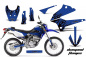 Preview: Diamond Flames Hintergrund = Blau, Designfarbe = Schwarz ohne Nummernfeldern für Kawasaki KLX250 2008-2018