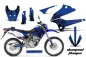 Preview: Diamond Flames Hintergrund = Blau, Designfarbe = Schwarz ohne Nummernfeldern für Kawasaki KLX250 2008-2018