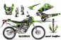 Preview: Mad Hatter Hintergrund = Grün, Designfarbe = Silber ohne Nummernfeldern für Kawasaki KLX250 2008-2018