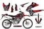 Preview: Toxicity Hintergrund = Schwarz, Designfarbe = Rot ohne Nummernfeldern für Kawasaki KLX250 2008-2018