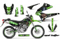 Preview: Mad-Hatter Hintergrund = Schwarz, Designfarbe = Grün mit Nummernfeldern für Kawasaki KLX250 2008-2018