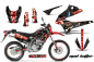 Preview: Mad-Hatter Hintergrund = Schwarz, Designfarbe = Rot mit Nummernfeldern für Kawasaki KLX250 2008-2018