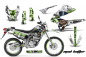 Preview: Mad-Hatter Hintergrund = Weiß, Designfarbe = Grün mit Nummernfeldern für Kawasaki KLX250 2008-2018