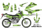 Preview: SilverStar - Silverhaze Hintergrund = Grün, Designfarbe = Schwarz mit Nummernfeldern für Kawasaki KLX250 2008-2018