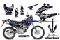 Preview: SilverStar - Silverhaze Hintergrund = Schwarz, Designfarbe = Blau mit Nummernfeldern für Kawasaki KLX250 2008-2018