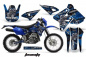 Preview: Toxicity Background = Black, Design color = Blue without number plates for Kawasaki KLX400 2000-2016