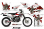 Preview: Toxicity Background = White, Design color = Red without number plates for Kawasaki KLX400 2000-2016