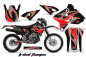 Preview: Tribal Flames Background = Black, Design color = Red without number plates for Kawasaki KLX400 2000-2016