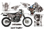 Preview: Mad-Hatter Background = White, Design color = Silver with number plates for Kawasaki KLX400 2000-2016